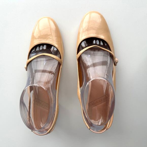 What For Slingback Mary Jane Round Toe Pale Pink Patent Leather Block Heels 8 - Picture 3 of 10